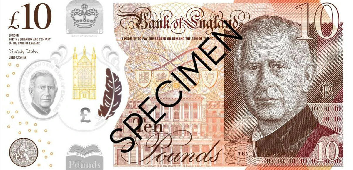 İngiltere Kralı III. Charles'ın yer aldığı banknotlar ilk kez görücüye çıktı