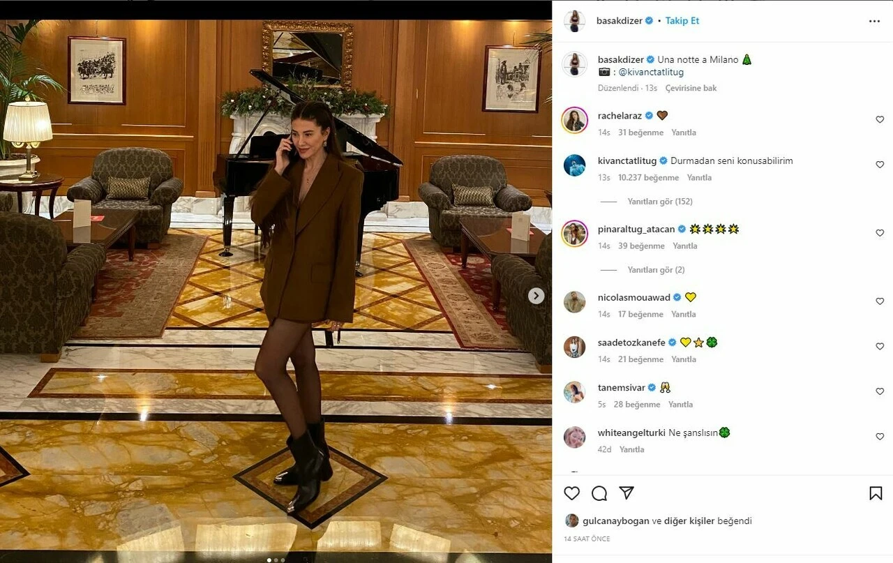 Kıvanç Tatlıtuğ'un eşi Başak Dizer'e aşk dolu mesajı sosyal medyada gündem oldu!