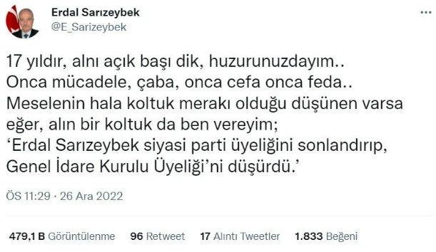 İYİ Parti'de üst düzey istifa: Alın bir koltuk da ben vereyim 