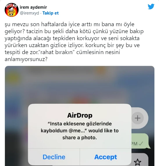 Sokakta, metroda… Tacizcilerin yeni kanalı şimdi de ‘AirDrop’