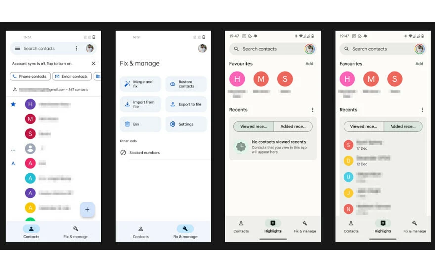 Google Kişiler için yıllar sonra önemli değişiklik: Yeni sekmeler eklendi!