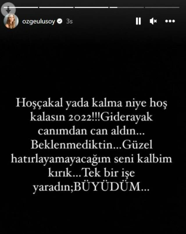 Özge Ulusoy'un 2022’ye sitemi ağlattı: Canımdan can aldın, niye hoş kalasın!
