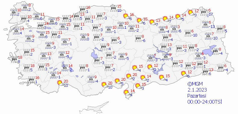 Meteoroloji'den sis ve pus uyarısı: Göz gözü görmeyecek (1 Ocak 2023 hava durumu)