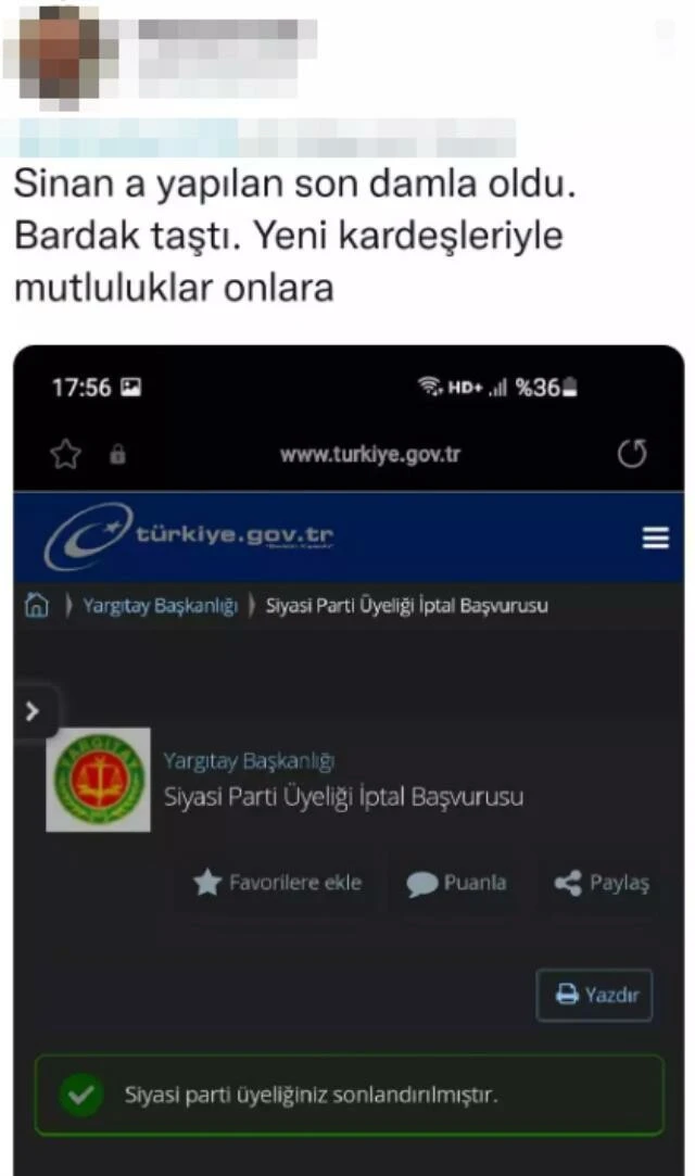 MHP’ye Sinan Ateş tepkisi: E-devlet üzerinden art arda istifalar